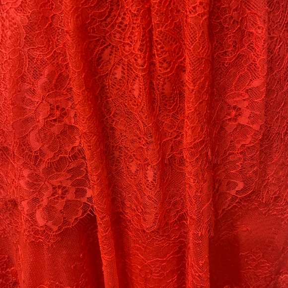 BCBG MAX AZRIA WILLA POPPY RED LACE DRESS - Picture 6 of 8
